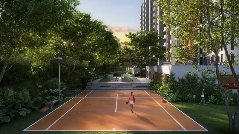 Sattva Hill View concept sports courts